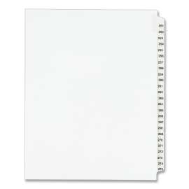 Preprinted Legal Exhibit Side Tab Index Dividers, Avery Style, 25-Tab, 251 to 275, 11 x 8.5, White, 1 Set, (1340)