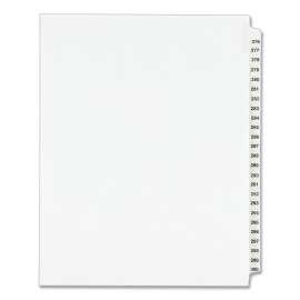 Preprinted Legal Exhibit Side Tab Index Dividers, Avery Style, 25-Tab, 276 to 300, 11 x 8.5, White, 1 Set, (1341)