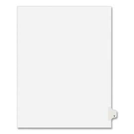 Preprinted Legal Exhibit Side Tab Index Dividers, Avery Style, 26-Tab, Y, 11 x 8.5, White, 25/Pack, (1425)