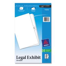 Preprinted Legal Exhibit Side Tab Index Dividers, Avery Style, 26-Tab, 26 to 50, 14 x 8.5, White, 1 Set