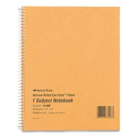 Single-Subject Wirebound Notebooks, 1 Subject, Narrow Rule, Brown Cover, 10 x 8, 80 Eye-Ease Green Sheets