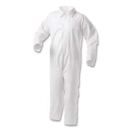 A35 Liquid and Particle Protection Coveralls, Zipper Front, 2X-Large, White, 25/Carton