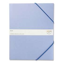 Folio, 1 Section, Elastic Cord Closure, Letter Size, Blue, 2/Pack