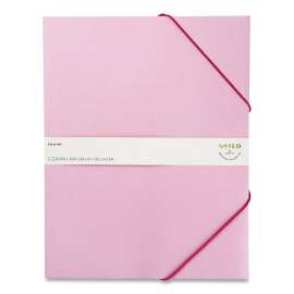 Folio, 1 Section, Elastic Cord Closure, Letter Size, Pink, 2/Pack