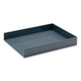 Stackable Letter Trays, 1 Section, Letter Size Files, 9.75 x 12.5 x 1.75, Dark Gray, 2/Pack