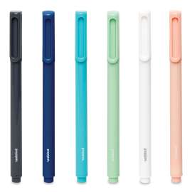 Signature Ballpoint Pen, Stick, Medium 1 mm, Black Ink, Assorted Barrel Colors, 6/Pack