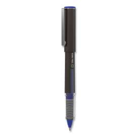 Roller Ball Pen, Stick, Fine 0.5 mm, Blue Ink, Black Barrel, 3/Pack
