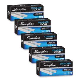 S.F. 1 Standard Staples, 0.25" Leg, 0.5" Crown, Steel, 5,000/Box, 5 Boxes/Pack