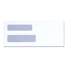 Double Window Business Envelope, #8 5/8, Square Flap, Gummed Closure, 3.63 x 8.88, White, 500/Box