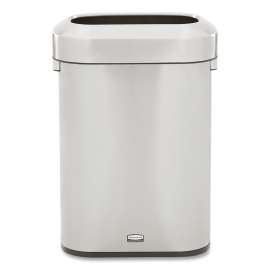 Refine Series Waste Receptacle, 15 gal, Plastic/Stainless Steel