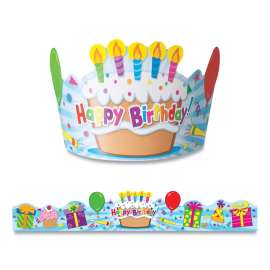 Student Crown, Birthday, 23.5 x 4, Assorted Colors, 30/Pack