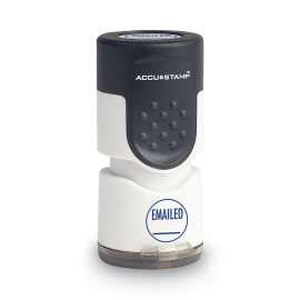 Pre-Inked Round Stamp, EMAILED, 5/8" dia, Blue