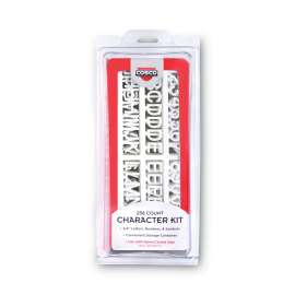 Character Kit, Letters, Numbers, Symbols, Helvetica, White, 0.75"h, 258 Pieces