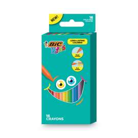 Kids Coloring Crayons, 16 Assorted Colors, 16/Pack