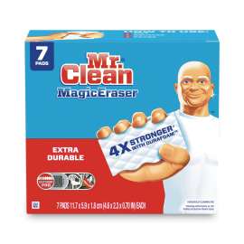 Magic Eraser Extra Durable. 4.6 x 2.4, 0.7" Thick, White, 7/Pack