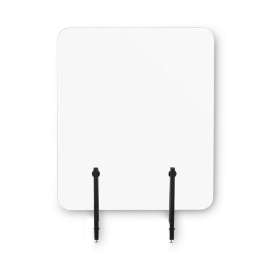 Protector Series Frameless Glass Desktop Divider, 55.1 x 0.16 x 35.4, Clear/Aluminum
