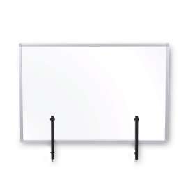 Protector Series Glass Aluminum Desktop Divider, 35.4 x 0.16 x 23.6, Clear