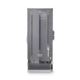 SmartStock Utensil Dispenser, Forks, 10 x 8.78 x 24.75, Smoke