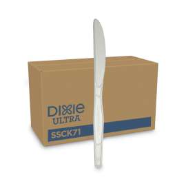 SmartStock Plastic Cutlery Refill, Knife, Natural, 40/Pack, 24 Packs/Carton