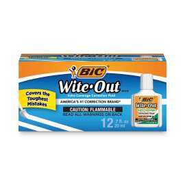 Wite-Out Extra Coverage Correction Fluid, 20 mL Bottle, White, Dozen