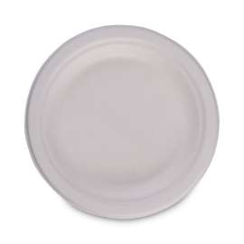 Bagasse Dinnerware, Plate, 6" dia, White, 1,000/Carton