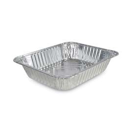 Aluminum Steam Table Pans, Half-Size Deep128 oz., 2.56" Deep, 10.38 x 12.75, 100/Carton