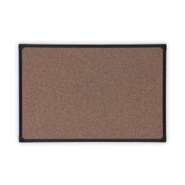Tech Cork Board, 36 x 24, Cork Surface, Black Plastic Frame