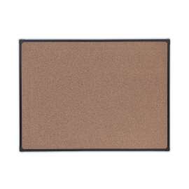 Tech Cork Board, 48 x 36, Cork Surface, Black Aluminum Frame