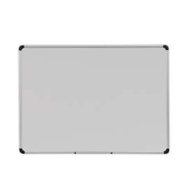 Deluxe Porcelain Magnetic Dry Erase Board, 48 x 36, White Surface, Silver/Black Aluminum Frame