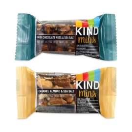 Minis, Dark Chocolate Nuts Sea Salt/Caramel Almond Nuts Sea Salt, 0.7 oz Bar, 32 Bars/Box, Delivered in 1-4 Business Days