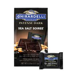 Intense Dark Sea Salt Soiree Chocolate Squares, 4.12 oz Packs, 3 Count, Delivered in 1-4 Business Days