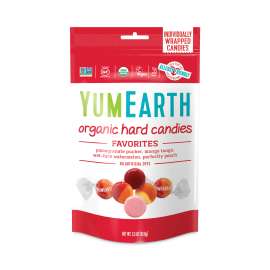 Organic Favorite Fruit Hard Candies, 3.3 oz Bag, Assorted Flavors, 3 Bags/Pack, Delivered in 1-4 Business Days