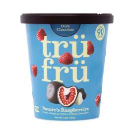 Nature's Hyper-Chilled Raspberries in White and Dark Chocolate, 5 oz Cup, 8/Carton, Delivered in 1-4 Business Days