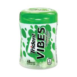 Vibes Spearmint Rush Sugar-Free Gum, 40 Pieces/Cup, 6 Cups/Box, Delivered in 1-4 Business Days