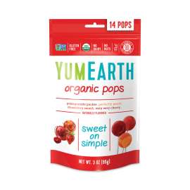 Organic Lollipops, Assorted Flavors, 3 oz Bag with 14 Lollipops Each, 6/Pack, Delivered in 1-4 Business Days