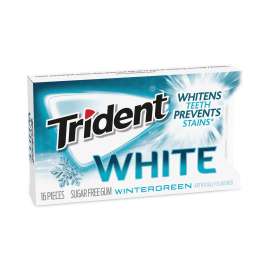 Sugar-Free Gum, White Wintergreen, 16 Pieces/Pack, 9 Packs/Box, Delivered in 1-4 Business Days