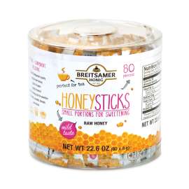 Raw Honey Sticks, 0.28 oz, 80 Sticks/Tub, Delivered in 1-4 Business Days