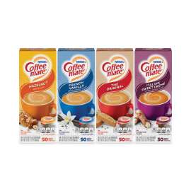 Liquid Coffee Creamer, French Vanilla/Hazelnut/Italian Sweet Creme/Original, 0.37 oz, 200/CT, Delivered in 1-4 Business Days