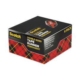 Tape Runner, 0.31" x 49 ft, Dries Clear, 4/Pack