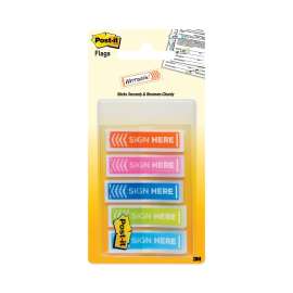 Arrow Message 0.5" Page Flags, Five Assorted Bright Colors, 20 Flags/Dispenser, 5 Dispensers/Pack