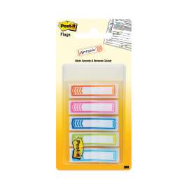 Arrow 0.5" Page Flags, Five Assorted Bright Colors, 20 Flags/Dispenser, 5 Dispensers/Pack