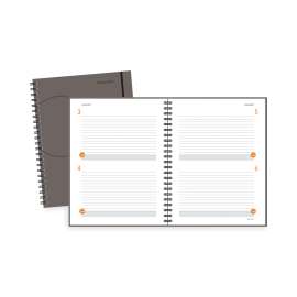 Plan. Write. Remember. Planning Notebook Two Days Per Page , 11 x 8.38, Gray Cover, Undated