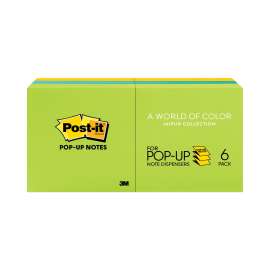 Original Pop-up Refill, 3" x 3", Floral Fantasy Collection Colors, 100 Sheets/Pad, 6 Pads/Pack