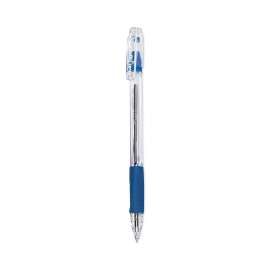 EasyTouch Ballpoint Pen, Stick, Fine 0.7 mm, Blue Ink, Clear Barrel, Dozen