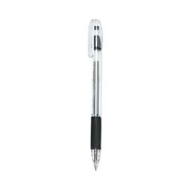 EasyTouch Ballpoint Pen, Stick, Medium 1 mm, Black Ink, Clear Barrel, Dozen