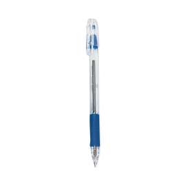 EasyTouch Ballpoint Pen, Stick, Medium 1 mm, Blue Ink, Clear Barrel, Dozen