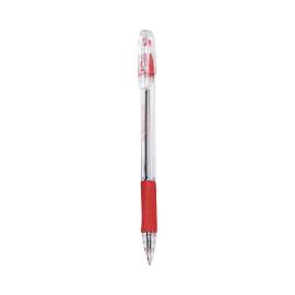 EasyTouch Ballpoint Pen, Stick, Medium 1 mm, Red Ink, Clear Barrel, Dozen