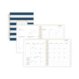 Day Designer Navy Stripe Daily/Monthly Planner, Navy Stripe Artwork, 10 x 8, Navy/White Cover, 12-Month (Jan to Dec): 2023