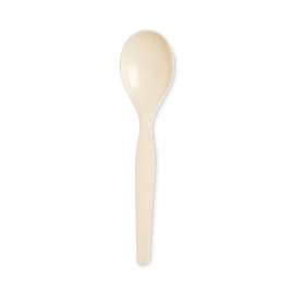 SmartStock Plastic Cutlery Refill, Soup Spoon, 6", Series-O Mediumweight, Beige, 40/Pack, 24 Packs/Carton