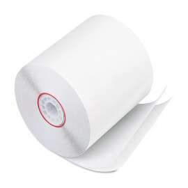 Impact Printing Carbonless Paper Rolls, 3" x 90 ft, White/White, 50/Carton